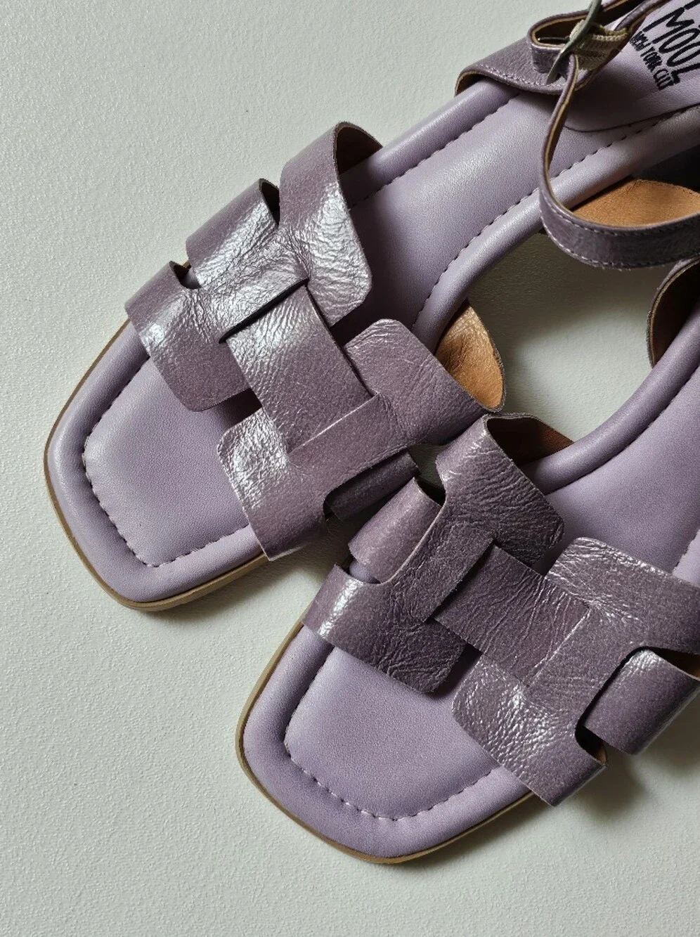 Miz Mooz Oakley Leather Block Heel Sandals Lavender Lilac EU 42 US 11 Portugal